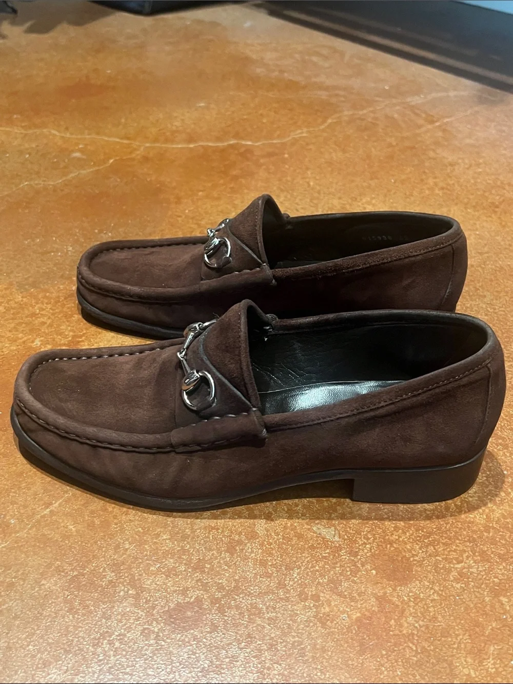 Gucci Brown Suede Horsebit Loafers